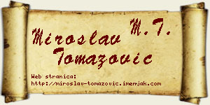 Miroslav Tomazović vizit kartica